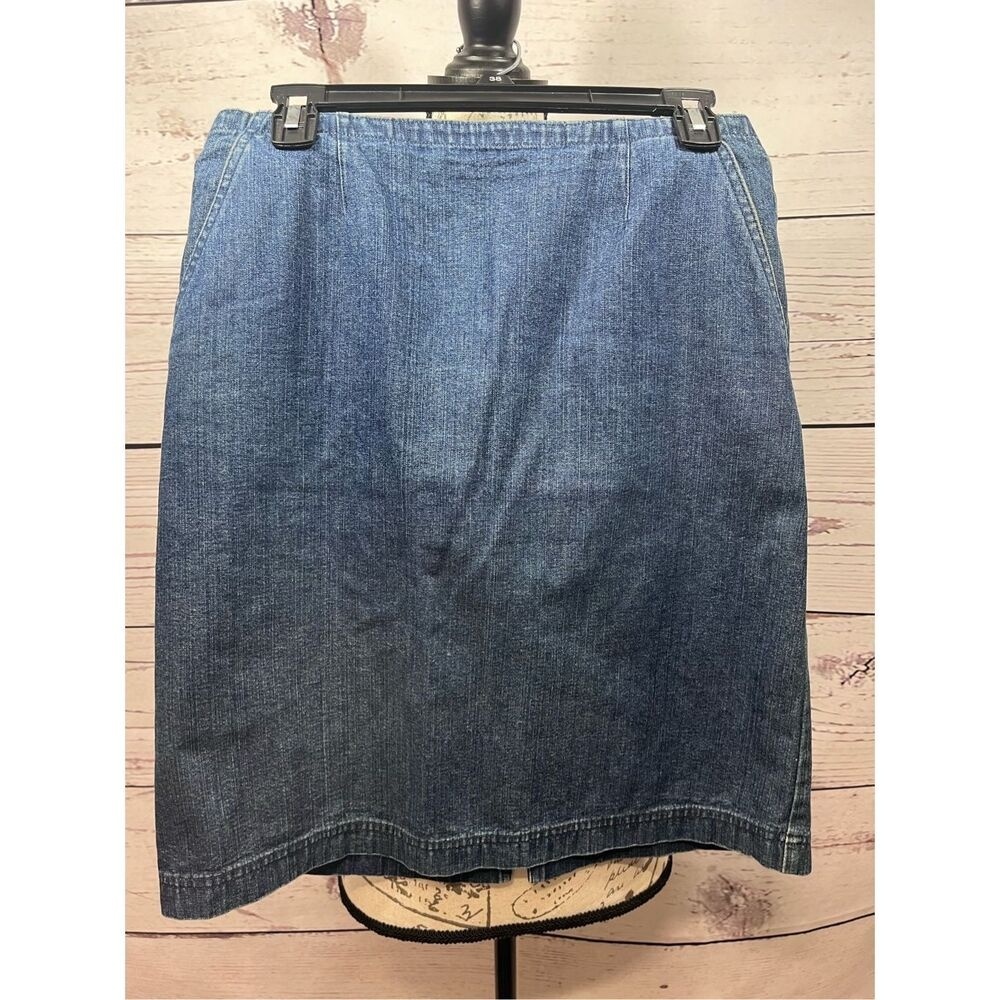 Christopher & Banks Denim Skirt Womens Size 6 Classic Blue Jean Pencil